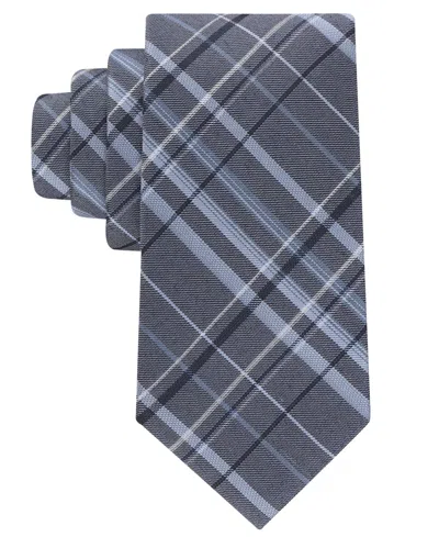 Calvin Klein Men's Theodore Plaid Pattern Tie In Blue