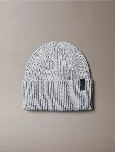 Calvin Klein Men's Thermal Stitch Beanie In Blue