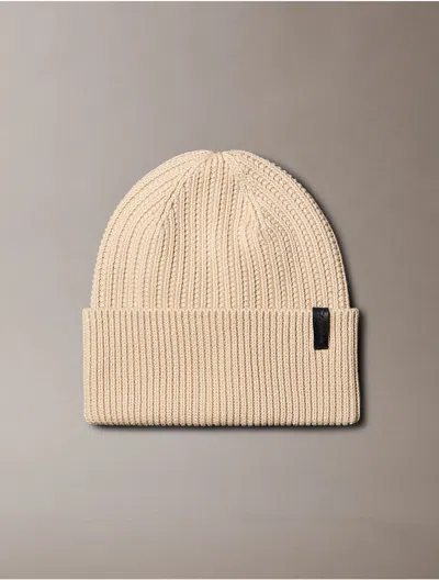 Calvin Klein Men's Thermal Stitch Beanie In Brown