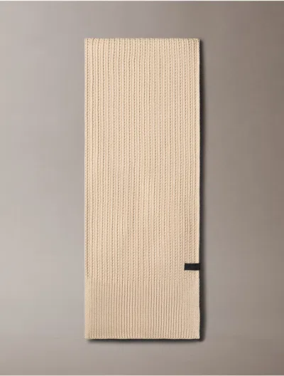 Calvin Klein Men's Thermal Stitch Scarf In Neutral