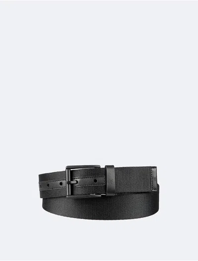 Calvin Klein Men's Tonal Fabric Belt In Black