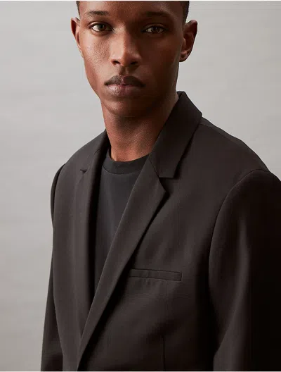 Calvin Klein Men's Tropical Wool Blend Slim Fit Blazer In Black Beauty