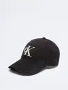 Calvin Klein Men's Twill Embroidered Monogram Logo Cap In Black Beauty