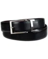 Calvin Klein Men's Two-in-one Feather Edge Reversible Dress Belt In Black,brown