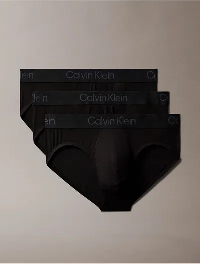 Calvin Klein Men's Ultra Soft Modal 3-pack Hip Brief In Black