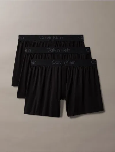 Calvin Klein Men's Ultra Soft Modal 3-pack Slim Boxer In Black