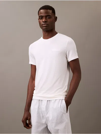 Calvin Klein Men's Ultra Soft Modal Crewneck Sleep T-shirt In White