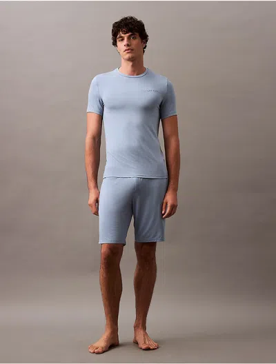 Calvin Klein Men's Ultra Soft Modal Crewneck Sleep T-shirt In Blue