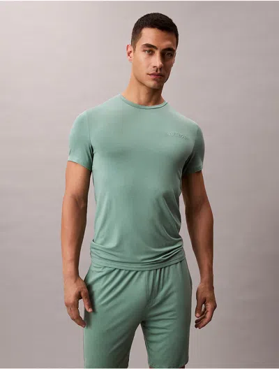 Calvin Klein Men's Ultra Soft Modal Crewneck Sleep T-shirt In Blue