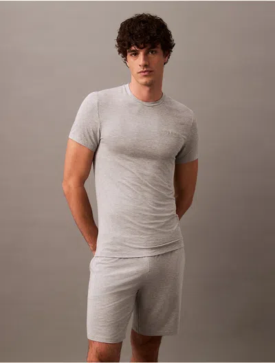 Calvin Klein Men's Ultra Soft Modal Crewneck Sleep T-shirt In Grey Heather