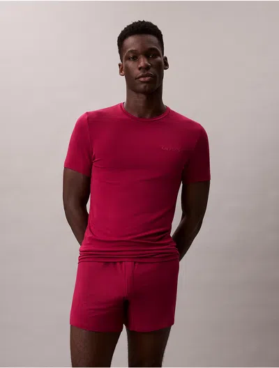 Calvin Klein Men's Ultra Soft Modal Crewneck Sleep T-shirt In Red