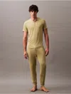 Calvin Klein Men's Ultra Soft Modal Henley Sleep T-shirt In Iguana Gray