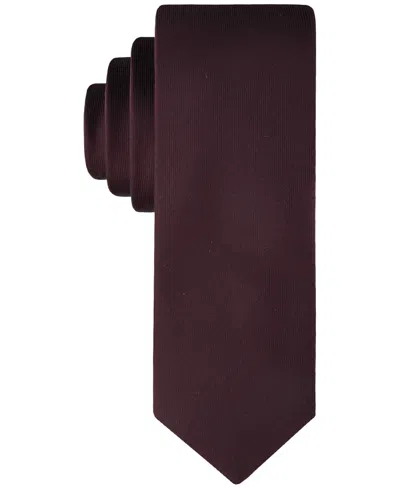 Calvin Klein Men's Unison Solid Tie In Burgundy