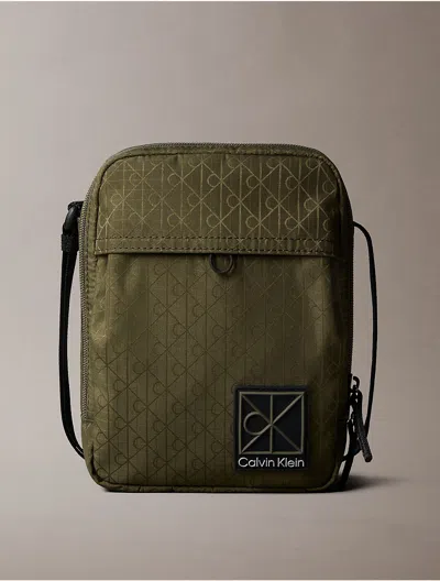 Calvin Klein Men's Utility Emblem Reporter Bag In Olive Night