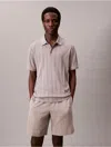Calvin Klein Men's Variegated Rib Classic Polo Shirt In Gray