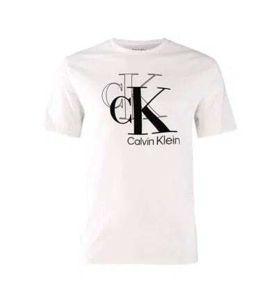 Calvin Klein Men's Velvety Monologue T-shirt In Brilliant White