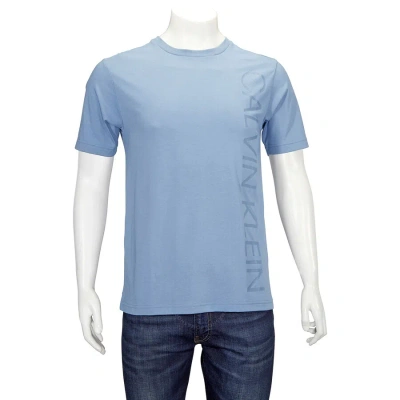 Calvin Klein Men's Vertical Logo Knit Casual T-shirt In Blue