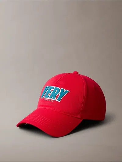 Calvin Klein Men's Very Graphic Baseball Cap In Red