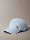 Calvin Klein Men's Washed Denim Embroidered Logo Baseball Cap In Light Washed Denim