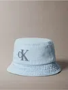 Calvin Klein Men's Washed Denim Embroidered Logo Bucket Hat