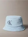 Calvin Klein Men's Washed Denim Embroidered Logo Bucket Hat