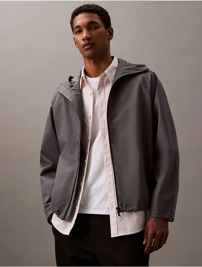 Calvin Klein Men's Waterproof Windbreaker Jacket In Boulevard Grey