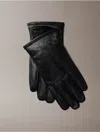 Calvin Klein Women's Monogram Leather Gloves In Black
