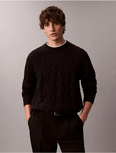 Calvin Klein Men's Wool Blend Cable Knit Sweater In Multi