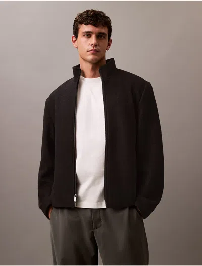 Calvin Klein Men's Wool Blend Classic Zip Shirt Jacket In