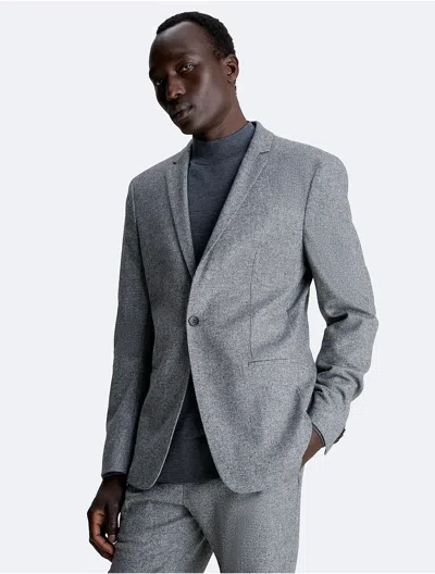 Calvin Klein Men's Wool Blend Flannel Blazer In Gray