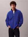 Calvin Klein Men's Wool Blend Fleece Relaxed Jacket In Blue