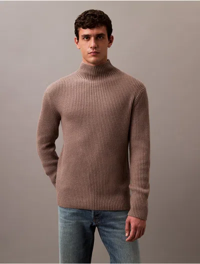 CALVIN KLEIN MEN'S WOOL BLEND MOCK NECK SWEATER 