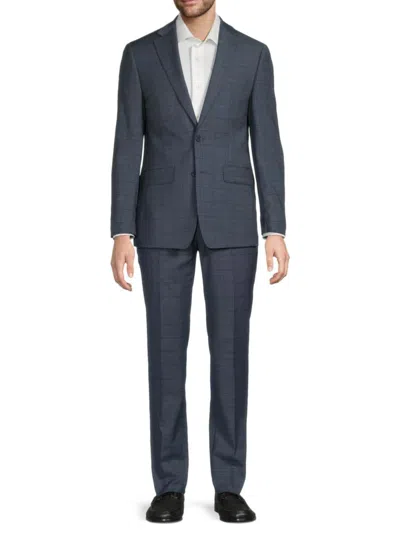 Calvin Klein Men's Wool-blend Plaid Slim Suit