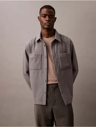 Calvin Klein Men's Wool Blend Relaxed Shirt Jacket