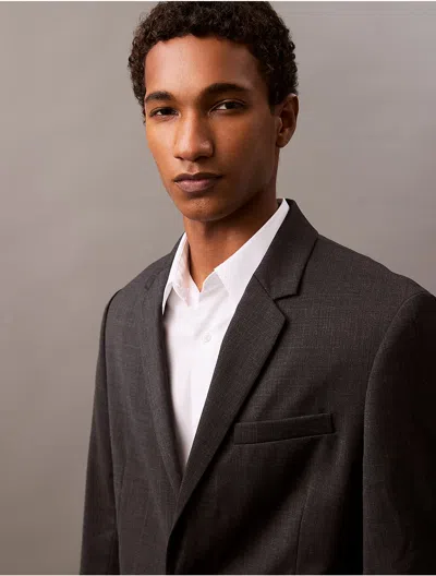 Calvin Klein Men's Wool Blend Single-breasted Blazer In Charcoal