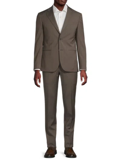 Calvin Klein Men's Wool-blend Slim-fit Suit In Brown