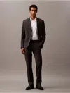 Calvin Klein Men's Refined Stretch Pinstripe Slim Trouser In Charcoal