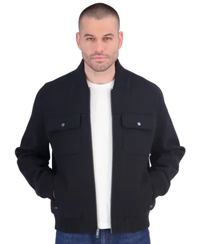 Calvin Klein Men's Wool Bomber Jacket In Black