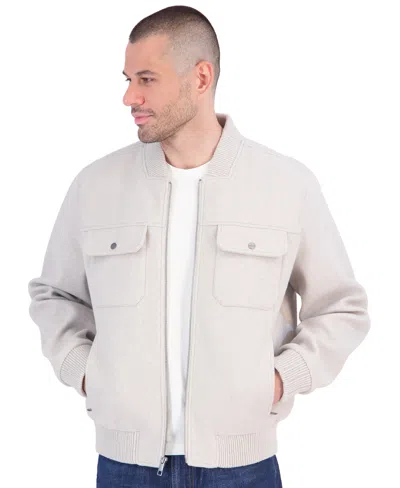 Calvin Klein Men's Wool Bomber Jacket In Multi