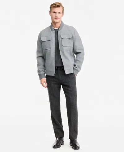 Calvin Klein Men's Wool Bomber Jacket In Animal Print