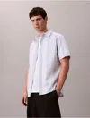 Calvin Klein Men's Yarn-dyed Stripe Stretch Classic Shirt In Blue