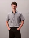 Calvin Klein Men's Yarn-dyed Stripe Stretch Classic Shirt In Gray