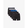 Calvin Klein Mens  Icon Branded -waistband Pack Of Five Cotton-jersey Boxers In Black