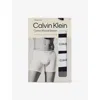 Calvin Klein Mens Black Black Black Logo-waistband Pack Of Three Stretch Modal And Cotton Briefs In Multi