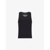 Calvin Klein Mens Black Black Black Lounge Regular-fit Pack Of Three Cotton-jersey Tank Tops In Black