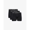 Calvin Klein Mens Microfiber Branded Pack Of Five Stretch-woven Boxer Briefs Black, Black, Black In Black