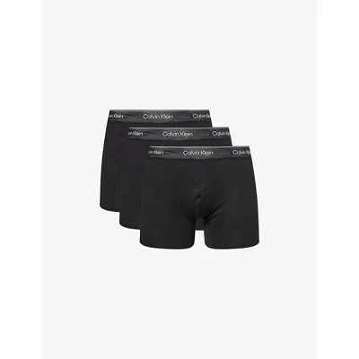 Calvin Klein Mens Black Icon Pack Of Three Stretch-cotton Boxer Briefs