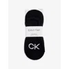 Calvin Klein Mens Black Logo-print Anti-slip Pack Of Three Stretch-cotton Blend Socks In Black