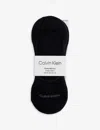 Calvin Klein Mens Black Logo-print Pack Of Two Stretch-cotton Blend Liner Socks In Black