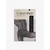 Calvin Klein Mens  Mid-rise Branded-waistband Stretch-jersey Trunk